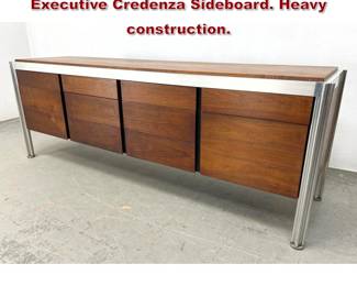 Lot 865 Jens Risom Aluminum and Walnut Executive Credenza Sideboard. Heavy construction. 
