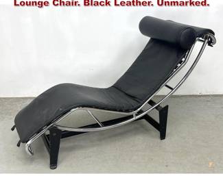 Lot 626 Le Corbusier Style LC4 Chaise Lounge Chair. Black Leather. Unmarked. 