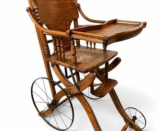 Antique Victorian Rolling High Chair bid #47