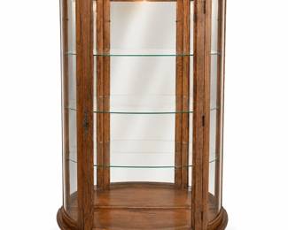 Reproduction Oak Bow-Front China Cabinet Bid #38
