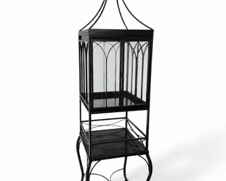 Lantern-Style Iron & Glass Vitrine bid #22