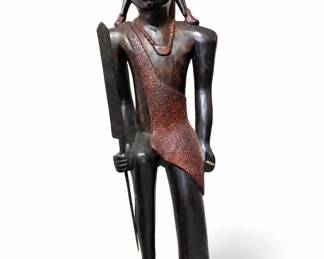 Tall Floor Standing Carved Mahogany Hunter bid #34