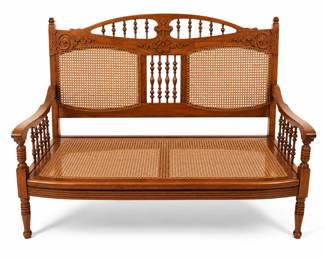 Vintage Oak Settee bid #14