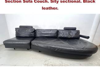 Lot 1422 Antonio Citterio for BandB Italia 2 Section Sofa Couch. Sity sectional. Black leather. 
