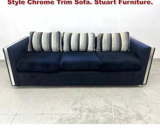 Lot 1406 Mid Century Modern Baughman Style Chrome Trim Sofa. Stuart Furniture. 