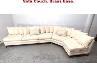 Lot 1414 3pcs Paul McCobb Style Sectional Sofa Couch. Brass base. 