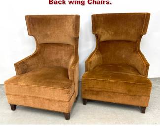 Lot 1397 Pair Designer Tall Back Curved Back wing Chairs. 