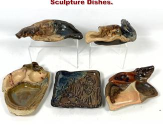 Lot 1484 5pcs Winard Art Pottery Table Sculpture Dishes. 