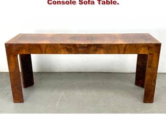 Lot 1254 Highly Figured Vintage Burl wood Console Sofa Table. 