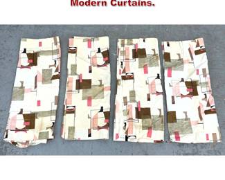 Lot 1342 4 Panels Vintage Mid Century Modern Curtains. 
