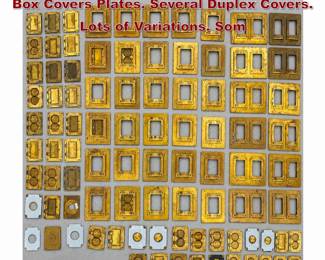 Lot 1518 Collection Mostly Brass Electrical Box Covers Plates. Several Duplex Covers. Lots of Variations. Som