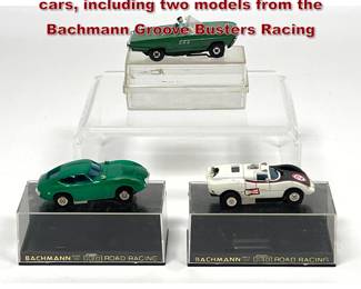 Lot 1590 3 vintage HO scale electric slot cars, including two models from the Bachmann Groove Busters Racing 