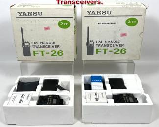 Lot 1624 Yaesu FT26 FM HAndie Transceivers. 