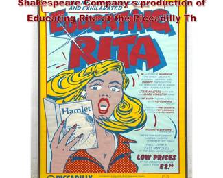 Lot 1456 Poster advertising the Royal Shakespeare Company s production of Educating Rita at the Piccadilly Th