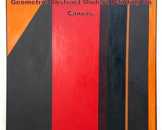Lot 1429 Frederic Karoly Large Scale Geometric Abstract Modern Painting on Canvas. 