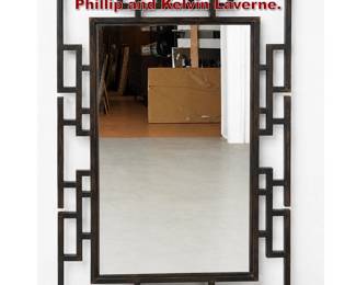 Lot 1202 Bronze Decorator Wall Mirror After Phillip and Kelvin Laverne. 