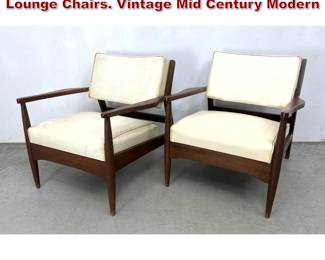 Lot 1363 Pair American Modern Walnut Lounge Chairs. Vintage Mid Century Modern 