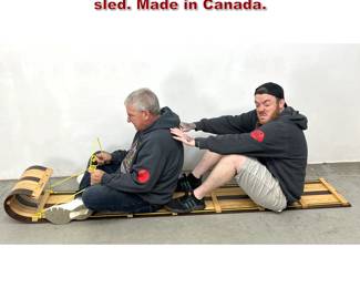 Lot 1375 L.L. Bean large wooden toboggan sled. Made in Canada. 
