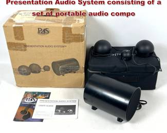 Lot 1629 Mediaphile AV Technologies PAS Presentation Audio System consisting of a set of portable audio compo