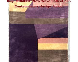 Lot 1365 5 3 X 8 .5 Modernist 100 Wool Rug. MOMENI New Wave Collection. Contemporary design. Label. 