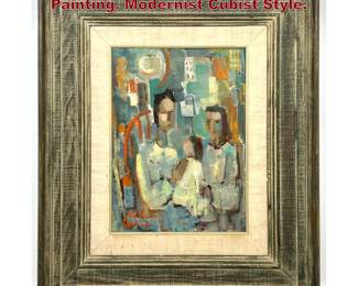 Lot 1279 Belle R Golinko oil on board Painting. Modernist Cubist Style. 