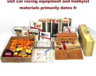 Lot 1605 Collection of vintage Aurora AFX slot car racing equipment and hobbyist materials primarily dates fr