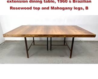 Lot 1345 Harvey Probber Model 819R extension dining table, 1960 s Brazilian Rosewood top and Mahogany legs, B