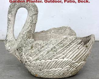 Lot 1547 Vintage Figural Swan Concrete Garden Planter. Outdoor, Patio, Deck. 