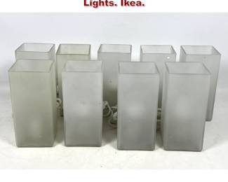 Lot 1517 9Pcs Square Column Glass Lamp Lights. Ikea. 