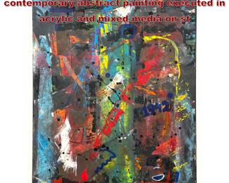 Lot 1426 Dennis Sakelson Largescale contemporary abstract painting executed in acrylic and mixed media on st