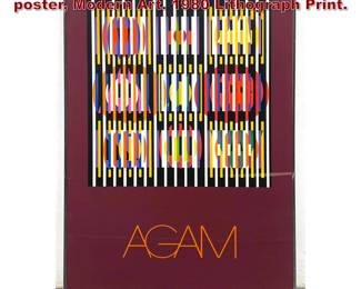 Lot 1451 Framed Yaacov Agam Exhibition poster, Modern Art. 1980 Lithograph Print. 