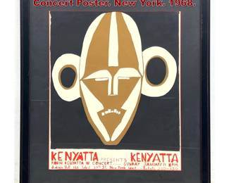 Lot 1457 Robin Kenyatta Screenprint Jazz Concert Poster. New York. 1968. 