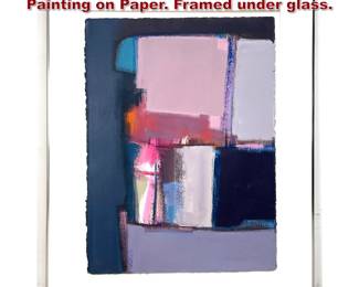 Lot 1437 Alice Mostoff Abstract Modern Painting on Paper. Framed under glass. 