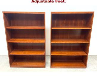 Lot 1217 Pair Matching Kimball Bookcases. Adjustable Feet. 
