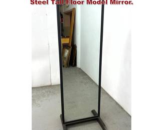 Lot 1290 Industrial Custom Made I Beam Steel Tall Floor Model Mirror.
