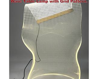 Lot 1245 Contemporary Modern Acrylic Wave Table Lamp with Grid Pattern. 