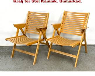 Lot 1261 Pair Rex Folding Armchair by Niko Kralj for Stol Kamnik. Unmarked. 