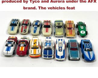 Lot 1584 14pcs HO scale electric slot cars produced by Tyco and Aurora under the AFX brand. The vehicles feat