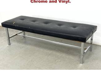 Lot 1379 Mid Century Modern Bench. Chrome and Vinyl. 