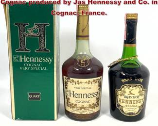 Lot 1636 2 Vintage Bottles of Hennessy Cognac produced by Jas Hennessy and Co. in Cognac, France.