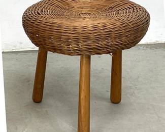 Lot 1304 Tony Paul 3 Leg Wicker Stool 