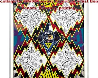Lot 1268 Ben Venom Mixed media textile collage by contemporary American artist Ben Venom. Painting, printing,