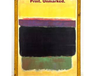 Lot 1460 Mark Rothko Lithograph Print. Unmarked.