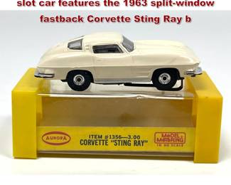 Lot 1602 Aurora Model Motoring HO scale slot car features the 1963 splitwindow fastback Corvette Sting Ray b
