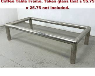 Lot 1523 Mid Century Modern Thick Tube Coffee Table Frame. Takes glass that s 55.75 x 25.75 not included. 