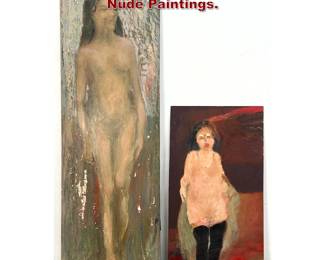 Lot 1466 2pcs NORMAN RUBINGTON Figural Nude Paintings. 