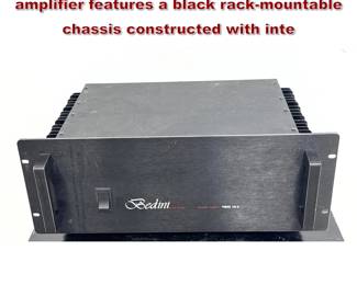 Lot 1620 Bedini 150 MKII stereo power amplifier features a black rackmountable chassis constructed with inte