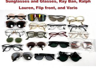 Lot 1491 Collection of Vintage and Newer Sunglasses and Glasses, Ray Ban, Ralph Lauren, Flip front, and Vario