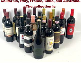 Lot 1640 21 bottles of wine global regions California, Italy, France, Chile, and Australia. The collection is