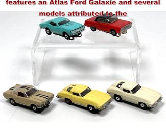 Lot 1567 5pcs HO scale electric slot cars features an Atlas Ford Galaxie and several models attributed to the